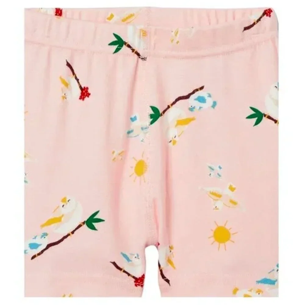 Hanna Andersson Girls Short Sleeve Organic Bird Print Pajamas Set